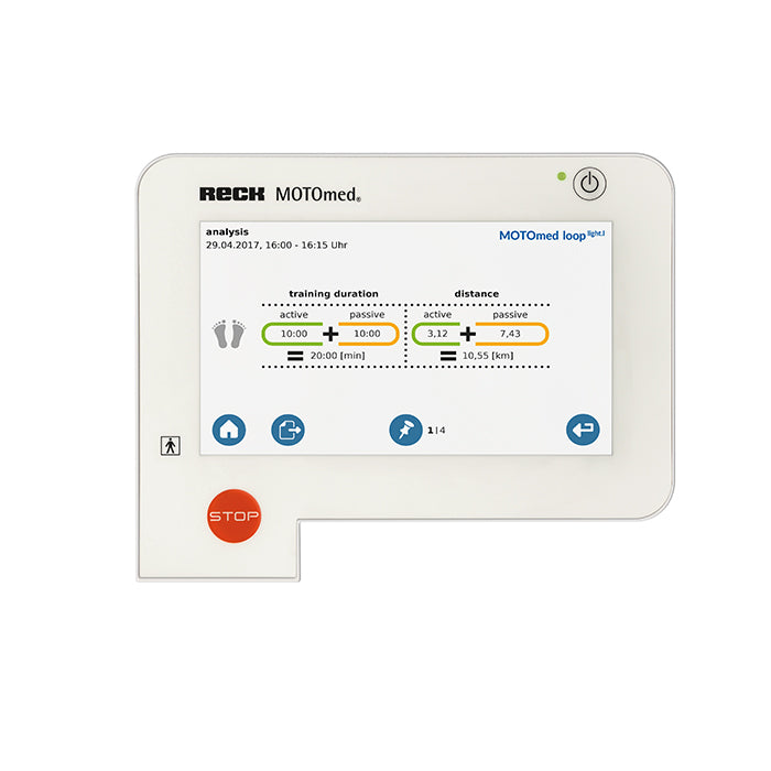 Bicicleta estática asistida por motor MOTOmed USA loop light.la, entrenador activo y pasivo
