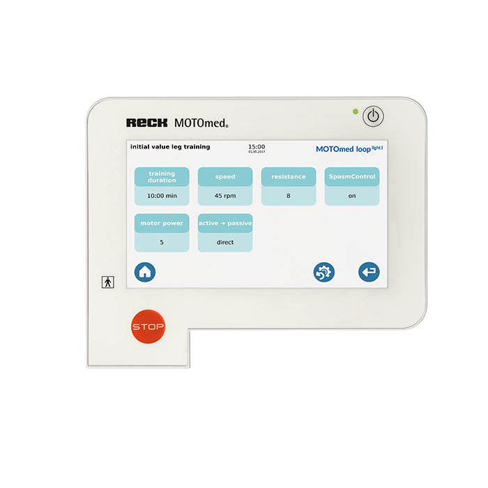 Bicicleta estática asistida por motor MOTOmed USA loop light.la, entrenador activo y pasivo