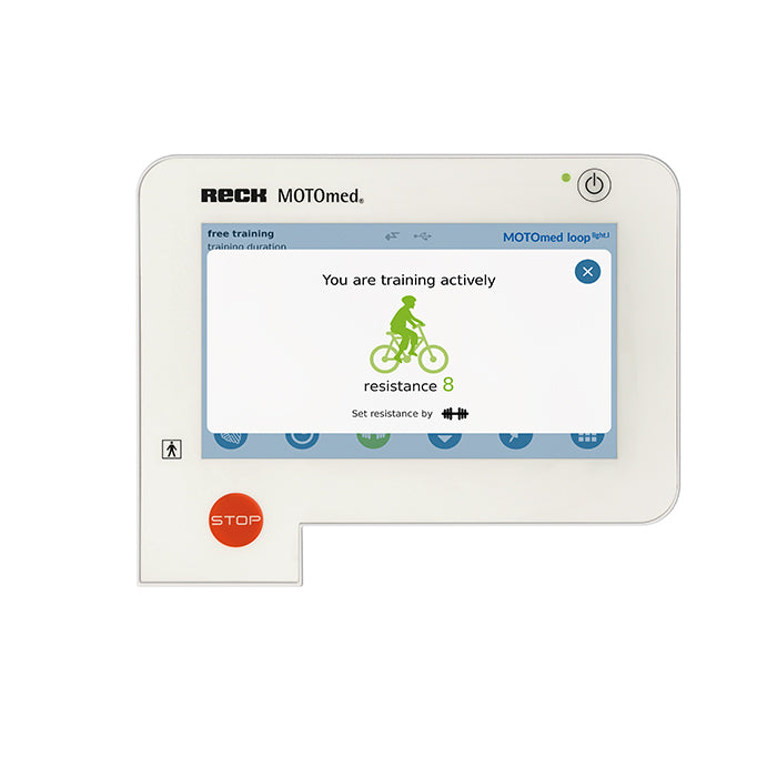 MOTOmed USA Loop Light. Entrenador de piernas - Bicicleta estática asistida por motor, entrenador activo y pasivo