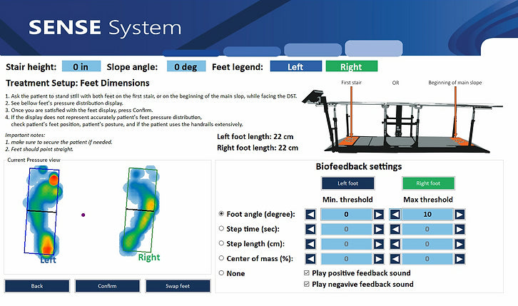DST Triple Sense - Biofeedback - Escaleras, rampas y barras paralelas de entrenamiento con altura ajustable electrónicamente
